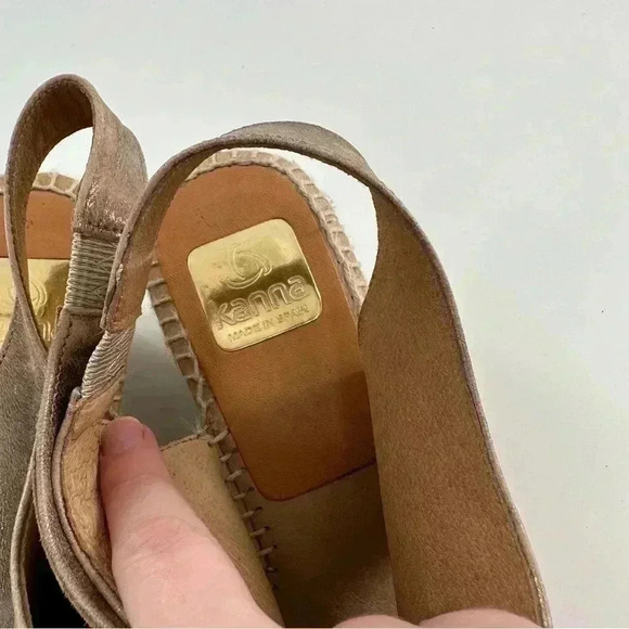 Kanna womens espadrilles size 40 bronze leather wedges costal - Picture 9 of 14